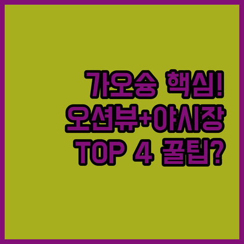 치진섬 오션뷰 도심 야시장 근접 가오..