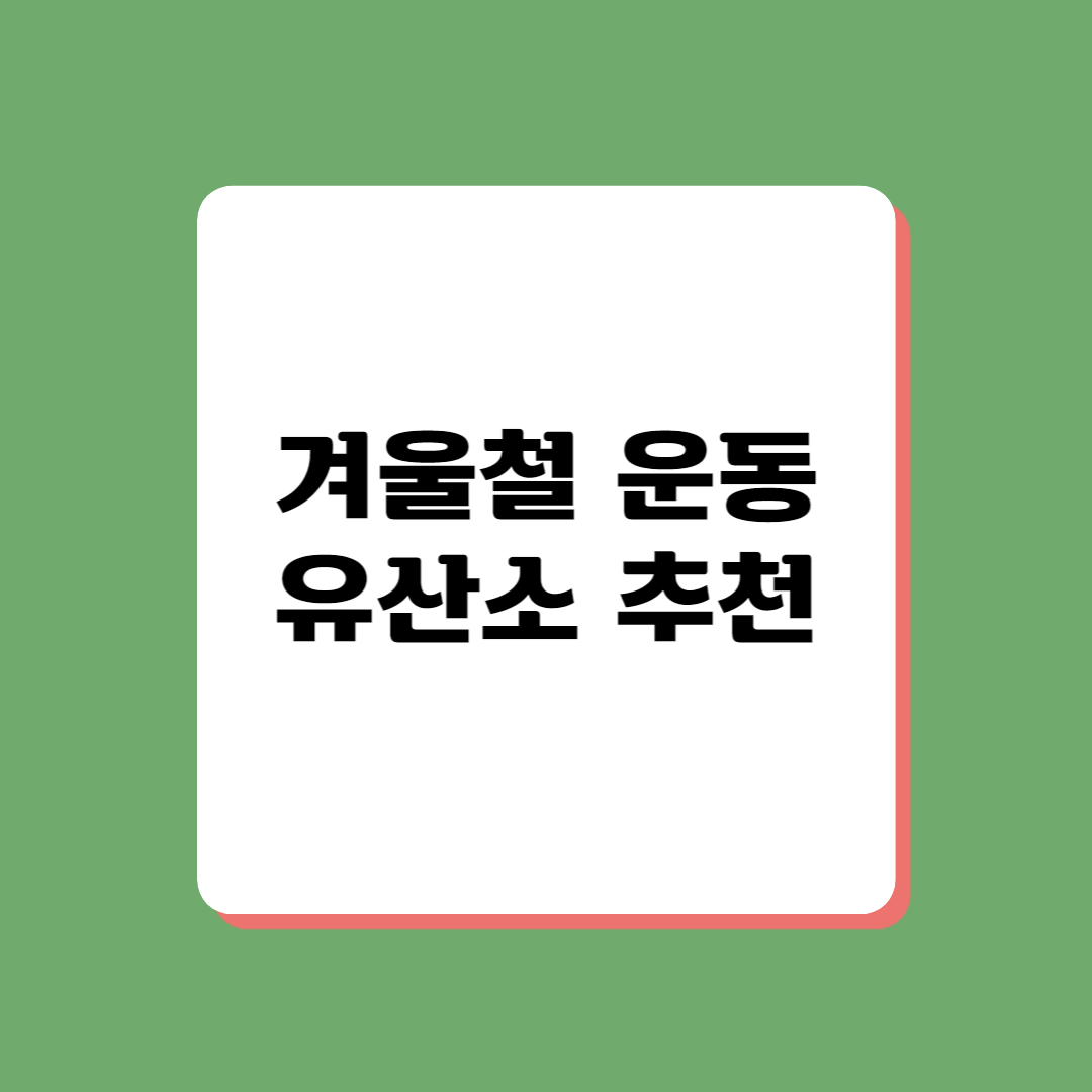 겨울철 추천 운동