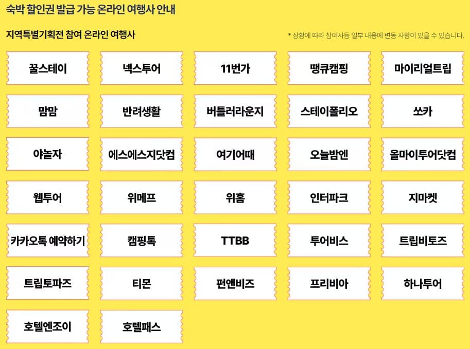 대한민국숙박세일페스타할인쿠폰