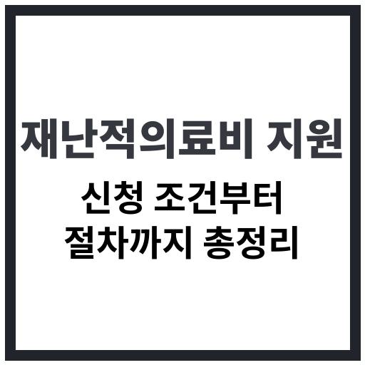 재난적의료비 지원제도와 신청 방법, 조건, 대상자에 대한 총정리 가이드