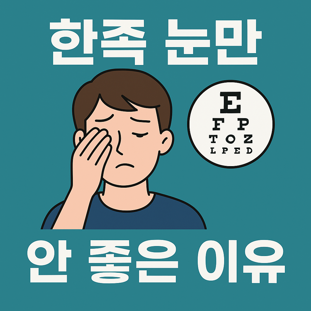한쪽눈만 시력이 떨어지는 이유와 원인, 대처법