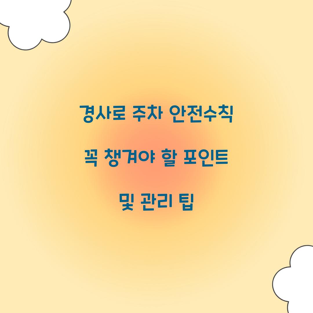 경사로 주차 안전수칙