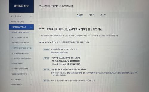 어르신 인플루엔자 국가예방접종
