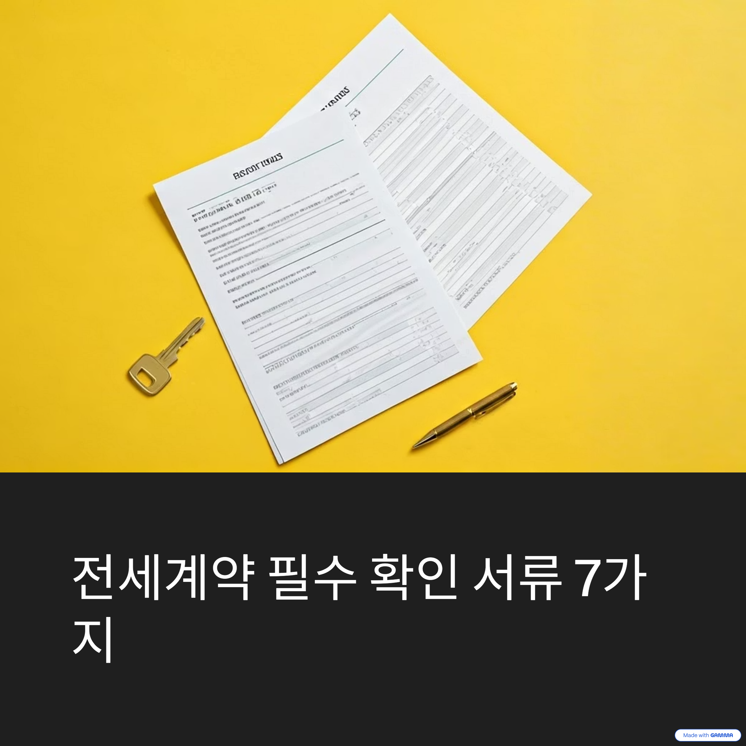 전세계약 필수 확인 서류 7가지