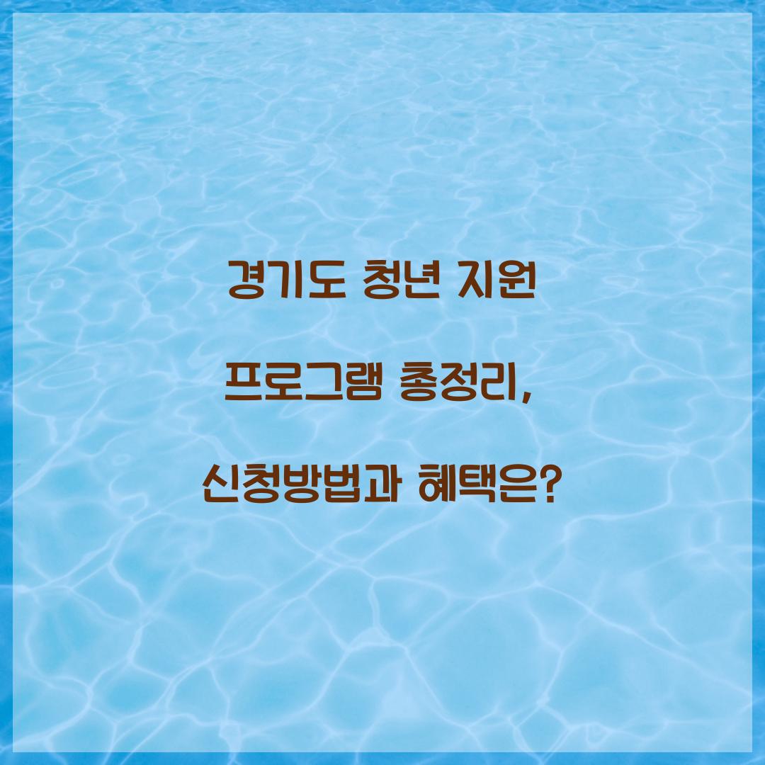 경기도 청년 지원