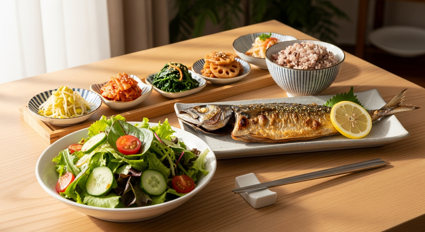 혈당 스파이크를 방지하기 위해 채소를 가장 먼저 섭취하는 거꾸로 식사법 이미지