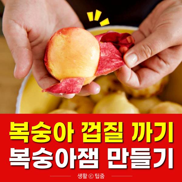 복숭아 껍질 까는법 쉽게,복숭아잼 만들기,팁줌