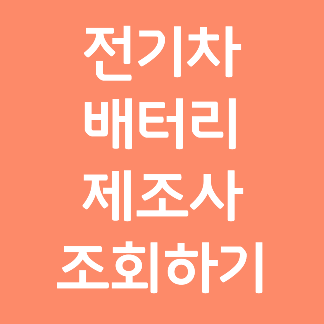 전기차 배터리 제조사 조회하기