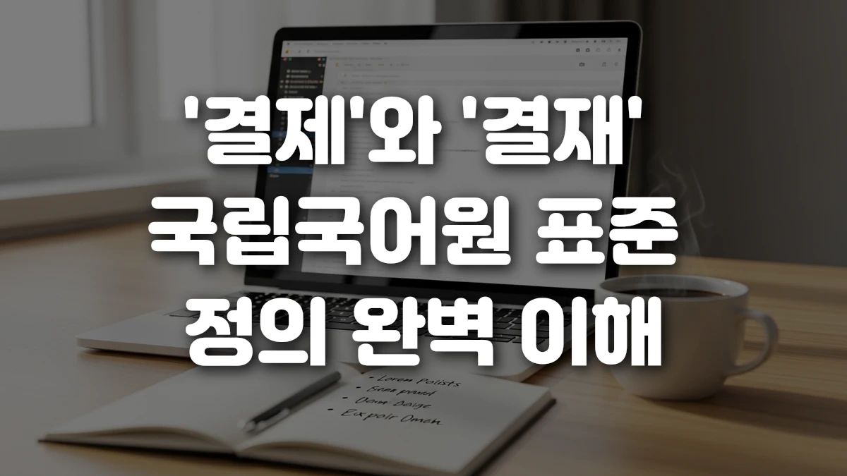 결제 와 결재 국립국어원 표준 정의 완벽 이해