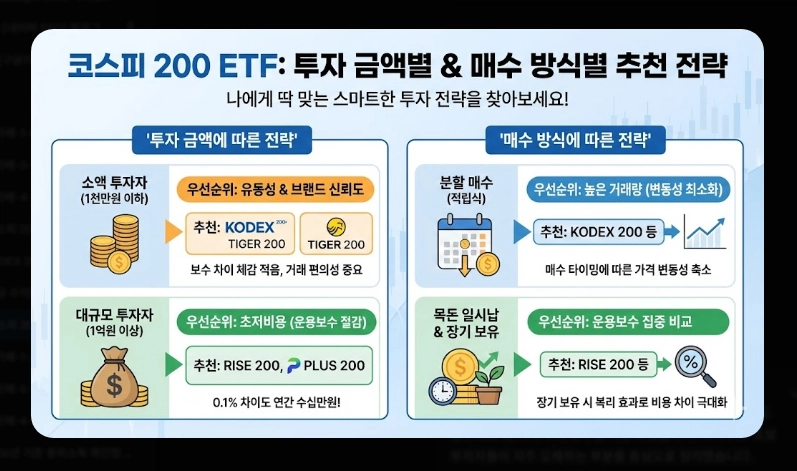 코스피200 ETF 전체 목록 [2026년] 운용보수&middot;순자산&middot;수익률 비교 및 목적별 추천