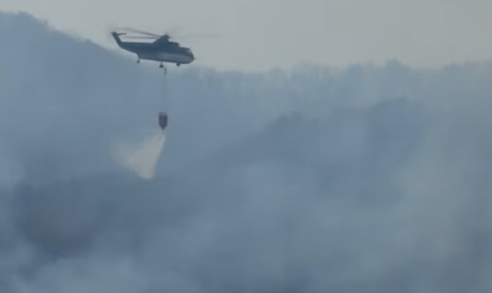 경남 산청, 지리산 산불 진화의 어려움