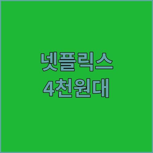 피클플러스 넷플릭스 프리미엄 월 4천..