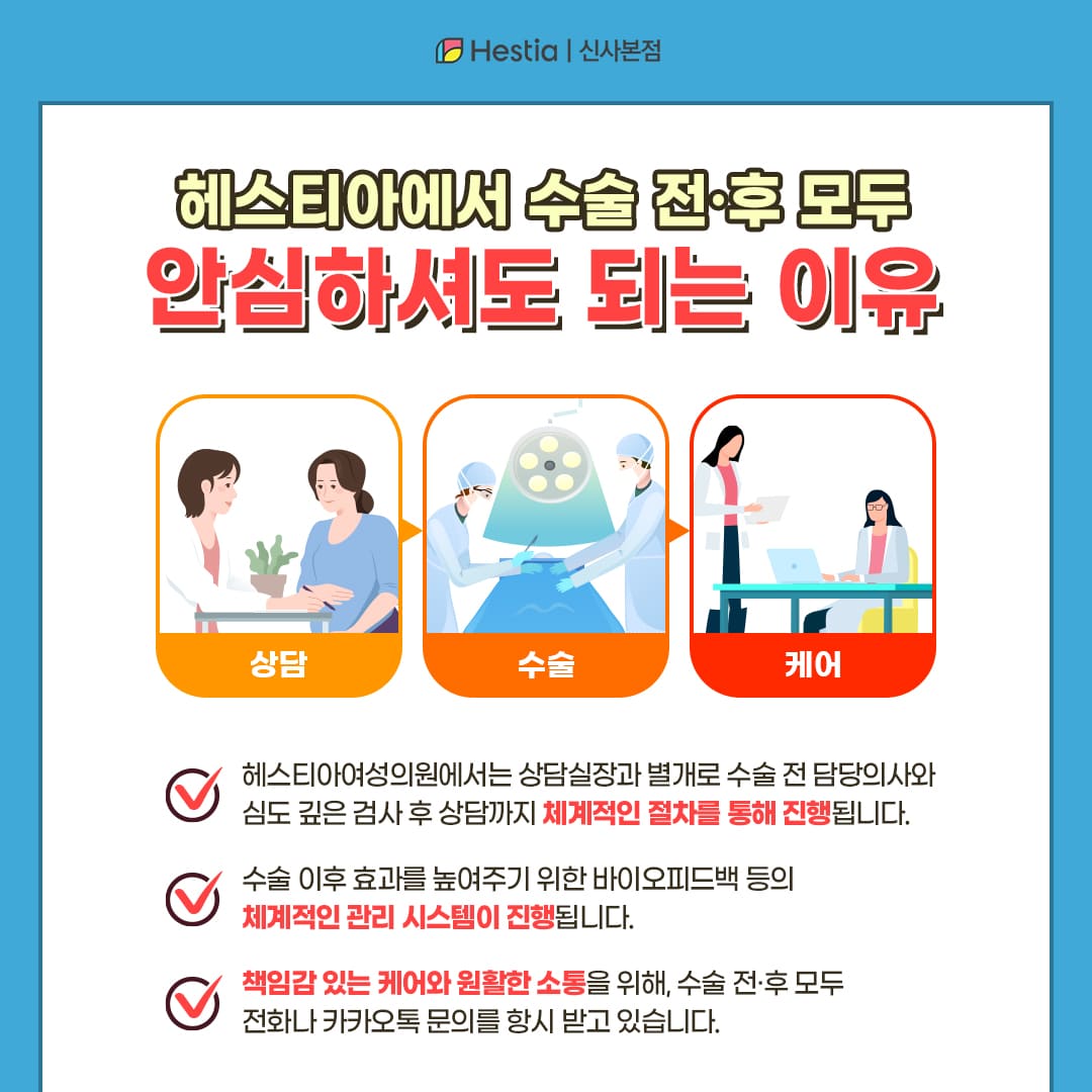 헤스티아여성의원 수술전후 모두 안삼하셔도 되는 이유