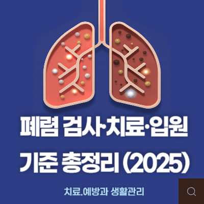 폐렴 검사&middot;치료&middot;입원 기준 총정리 (2025)
