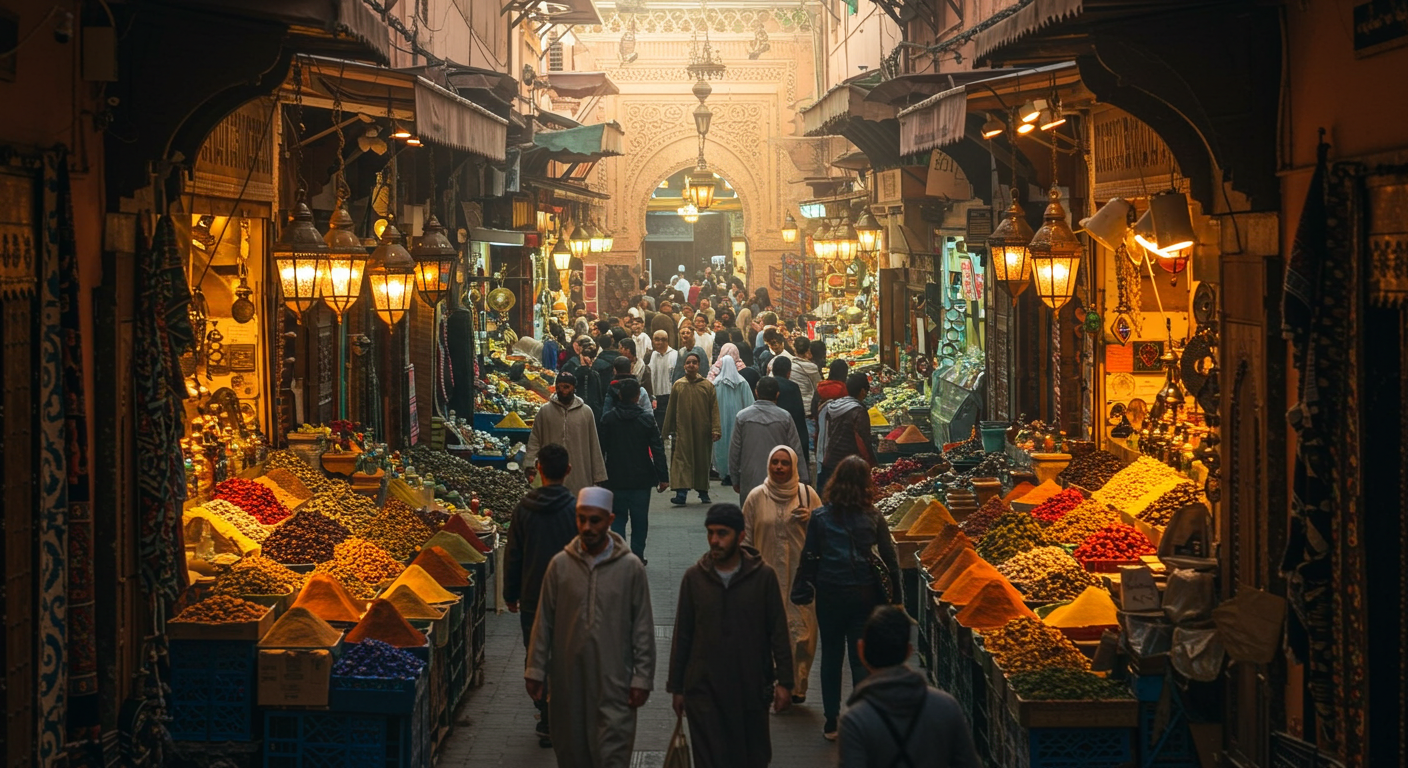 모로코 시장 전경