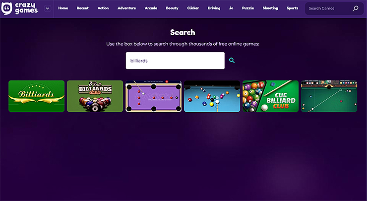 crazy-games-당구-검색-결과