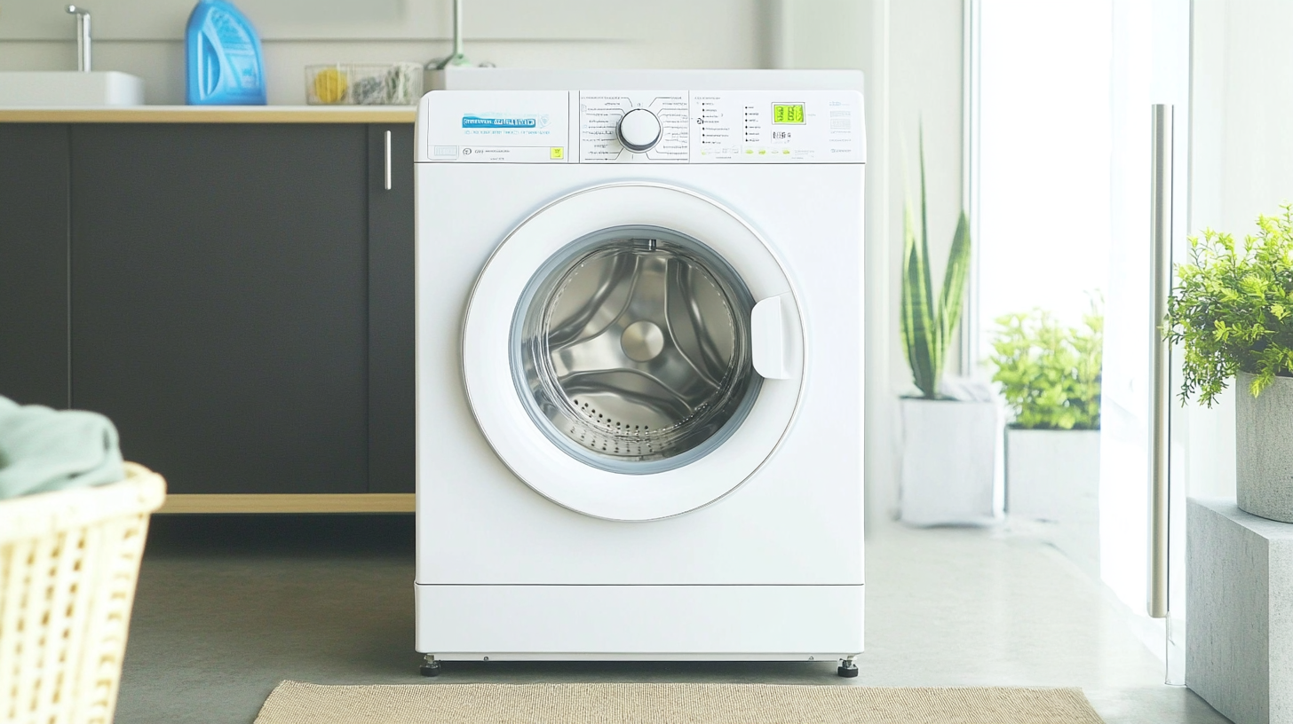 10년 보증을 받은 견고한 모터로 내구성이 뛰어난 세탁기, 신뢰성과 내구성을 강조하는 이미지