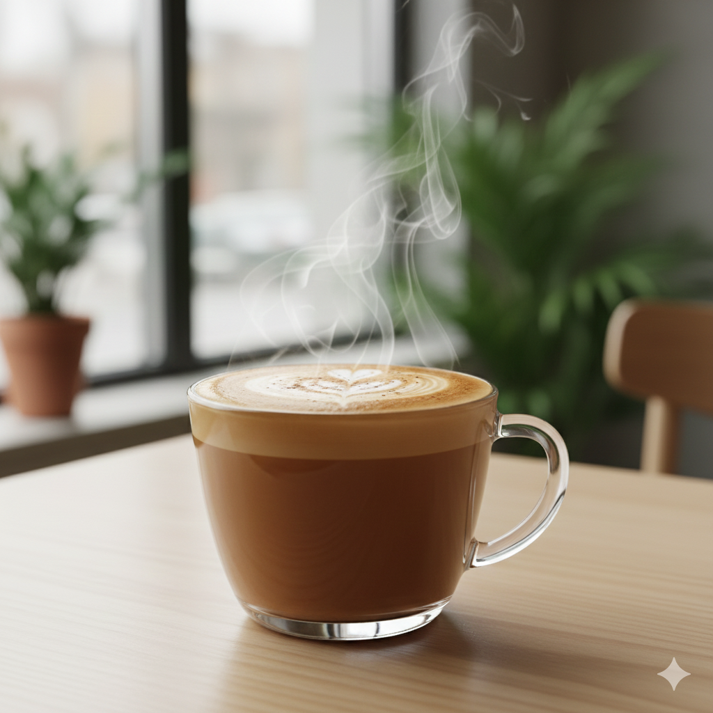 우유와 함께 섞어 즐기는 부드러운 오트밀 라뗴