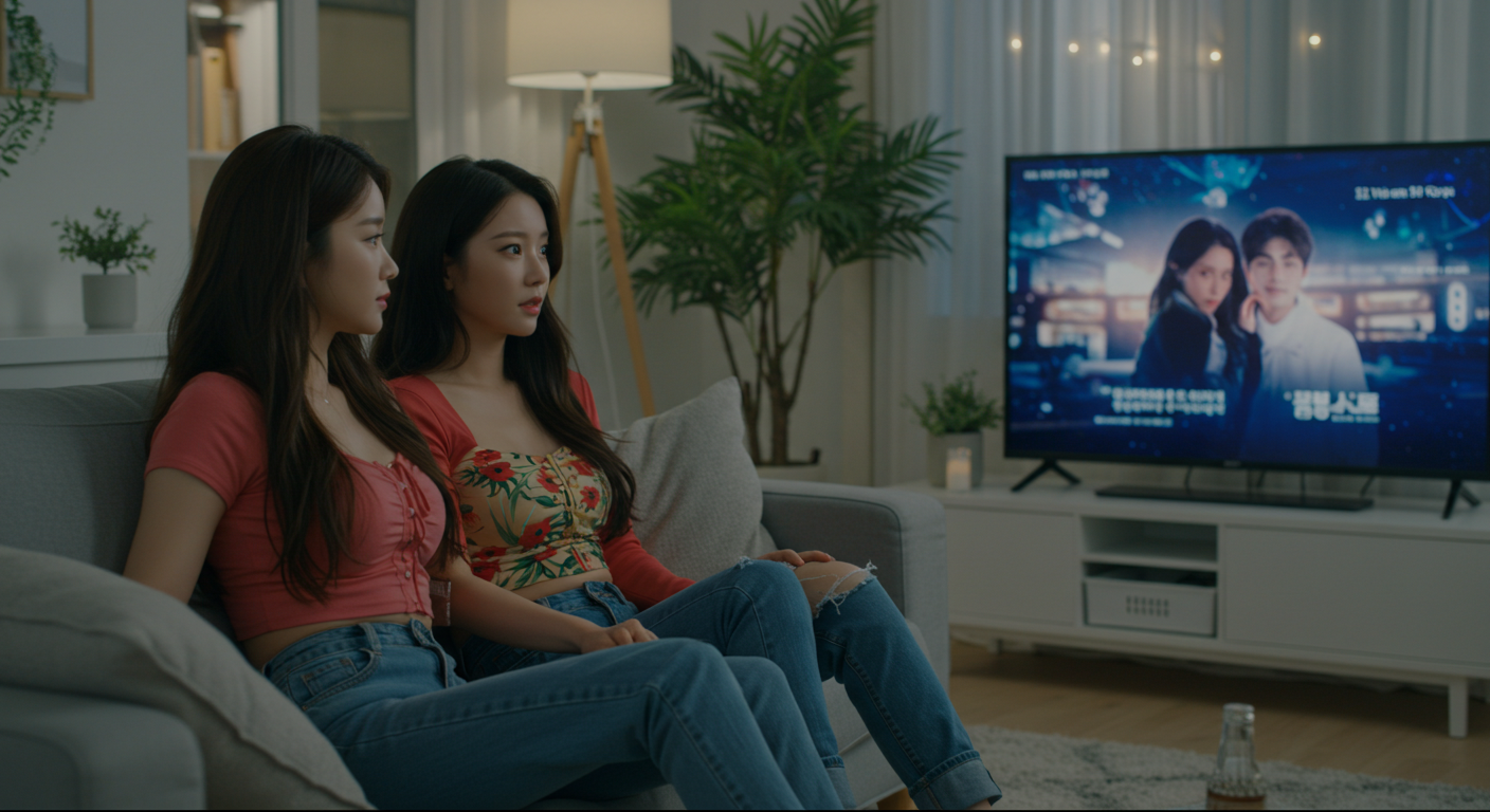 영화를 보는 여성들