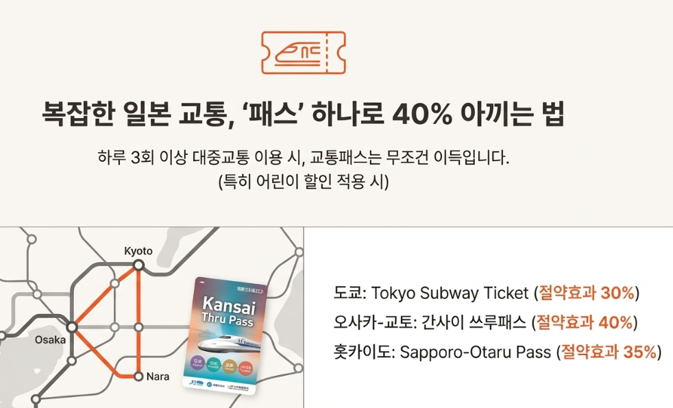 일본여행 루트에 맞는 교통패스 선택 이미지