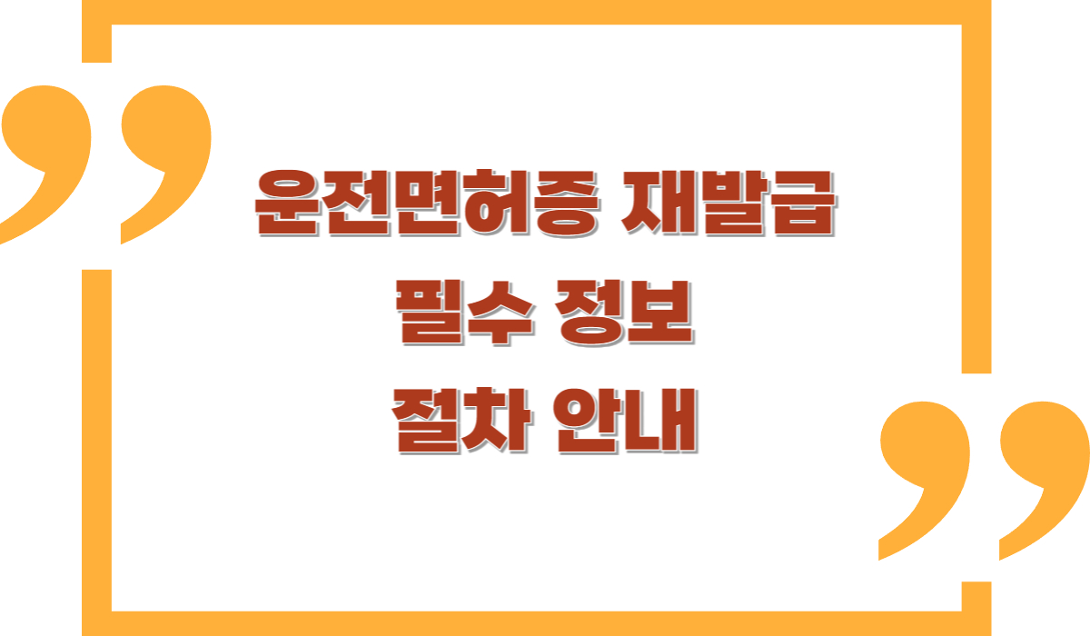 운전면허증 재발급