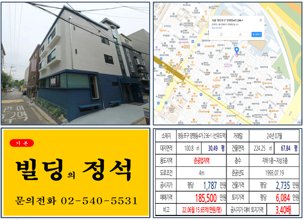 9호선 선유도역 역세권 18억 올근생 꼬마빌딩 거래사례 정보 양평동 부동산 상권 분석