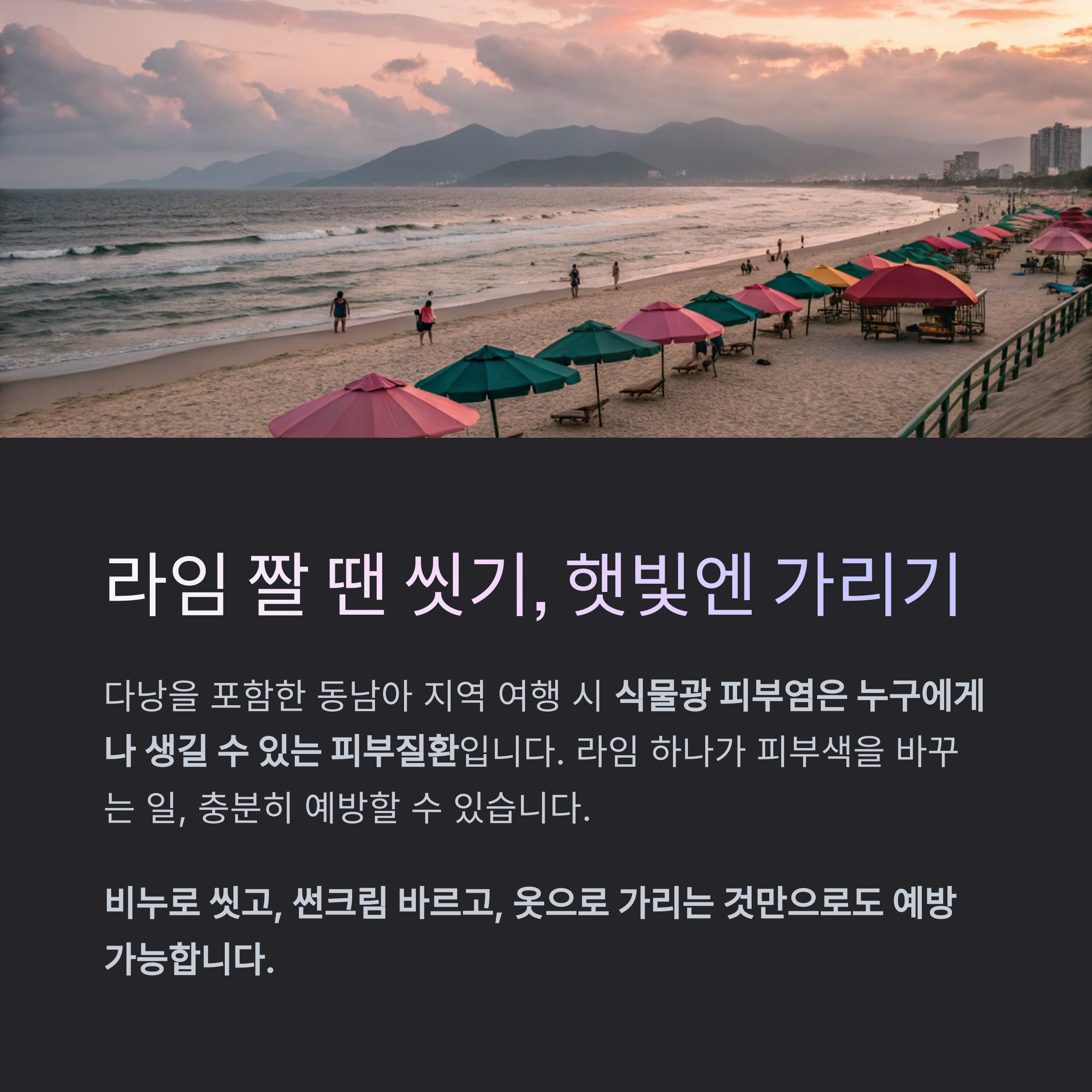 라임 짤 땐 씻기, 햇빛엔 가리기