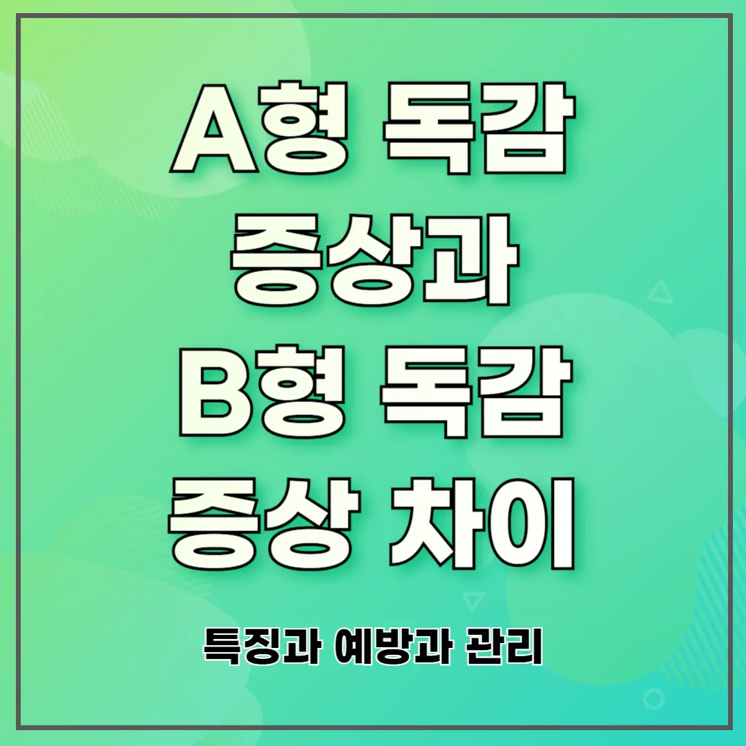 A형 독감 증상과 B형 독감 증상 차이 ❘ 특징과 예방과 관리