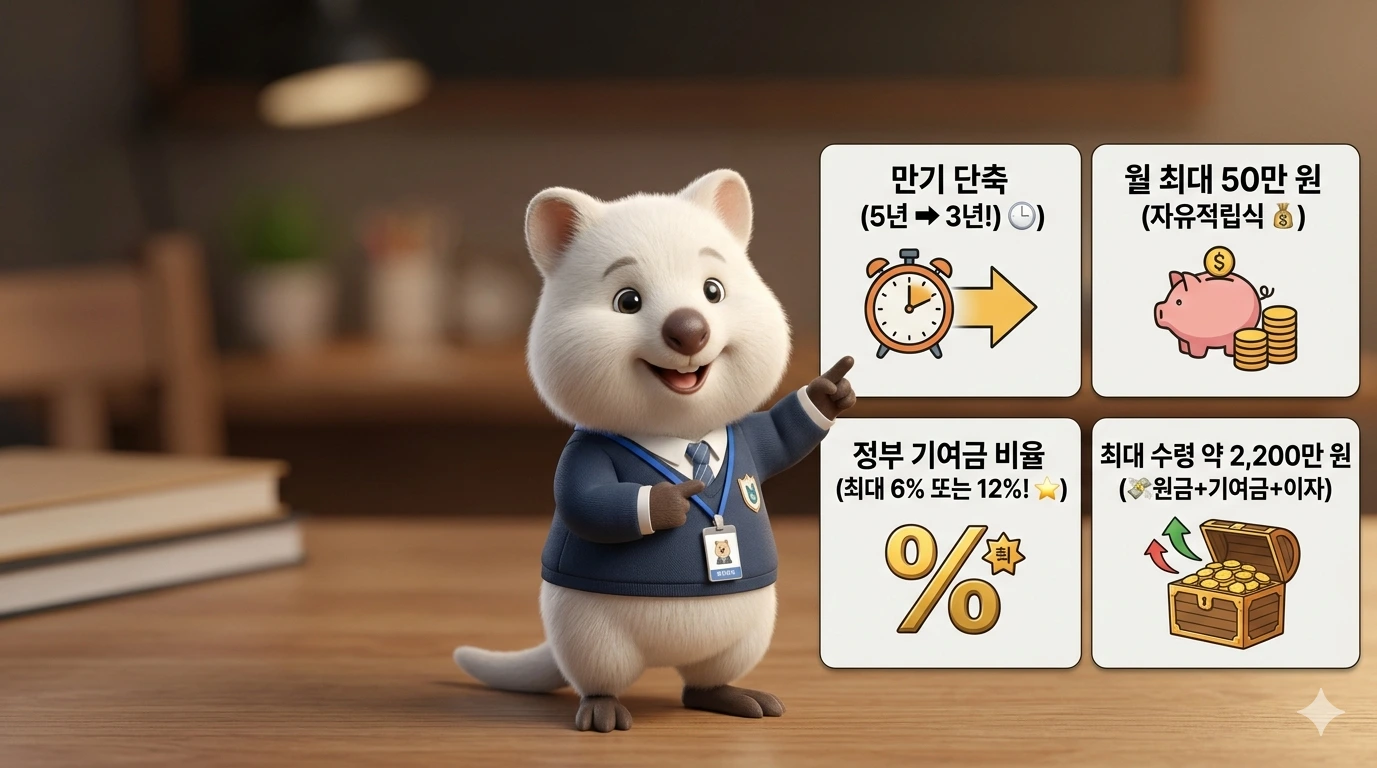 3년 만에 목돈 2,200만 원을 만들 수 있는 청년미래적금 핵심 스펙
