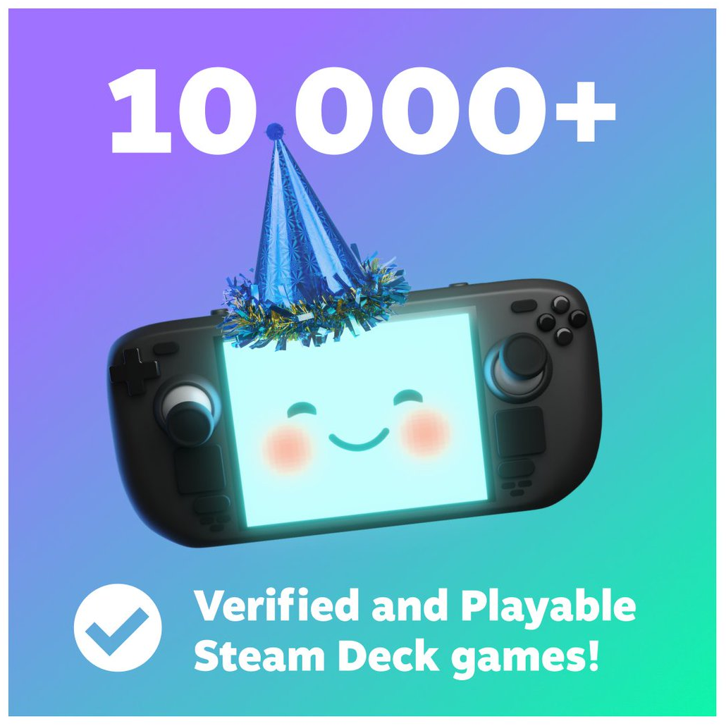 검증되고 즐길만한(Verified and Playable) 스팀 덱용 게임 타이틀 수가 1만개가 넘었다