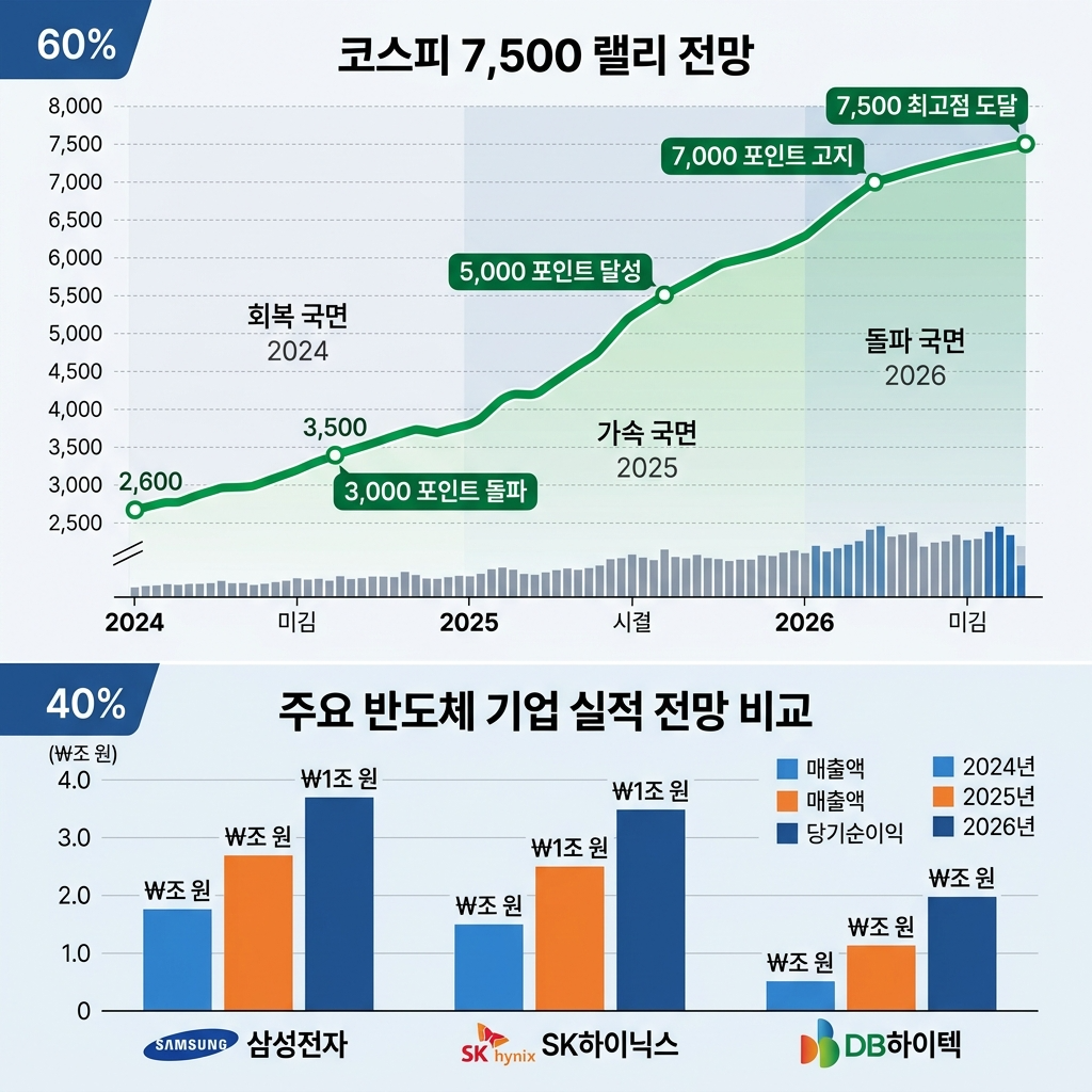 코스피 7500 랠리와 반도체 종목 실적 비교