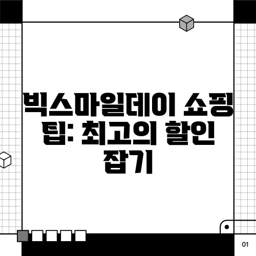 빅스마일데이 쇼핑 팁: 최고의 할인 잡기
