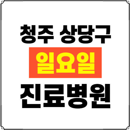 청주시 상당구 일요일 진료병원 찾기 ❘ 24시 휴일 주말 응급 야간 심야 문여는 병원