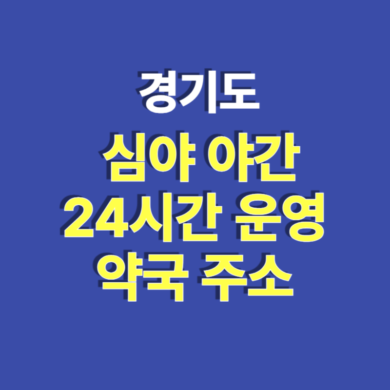 경기도 심야&middot;24시간 약국