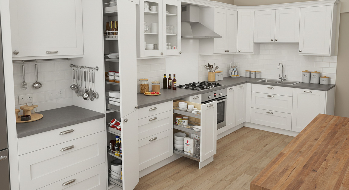 수납력 좋은 주방 인테리어 이미지