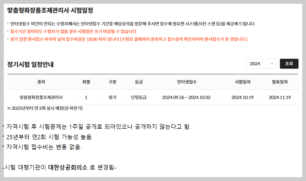 맞춤형화장품일정변화