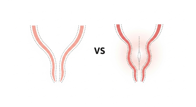 비비브 시술 전&middot;후 질 이완감 차이를 단순화해 보여주는 그림