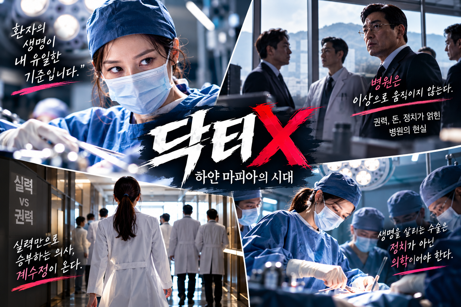 닥터X 하얀 마피아의 시대 천재 외과의 수술실과 병원 권력 갈등 장면