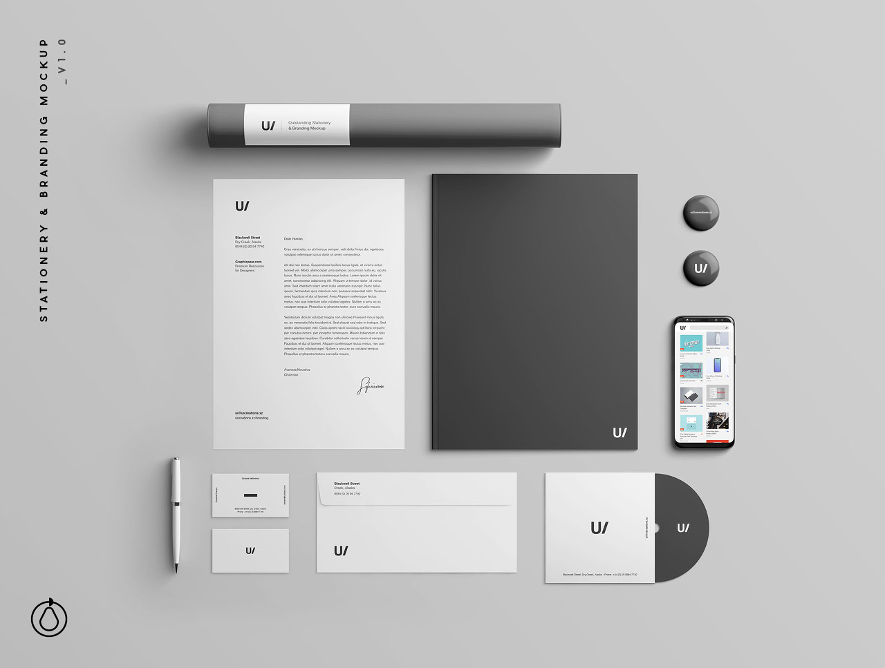 Stationery Branding & Identity Mockup – PSD(개인용지 브랜드 & 아이덴티티 목업 – PSD)