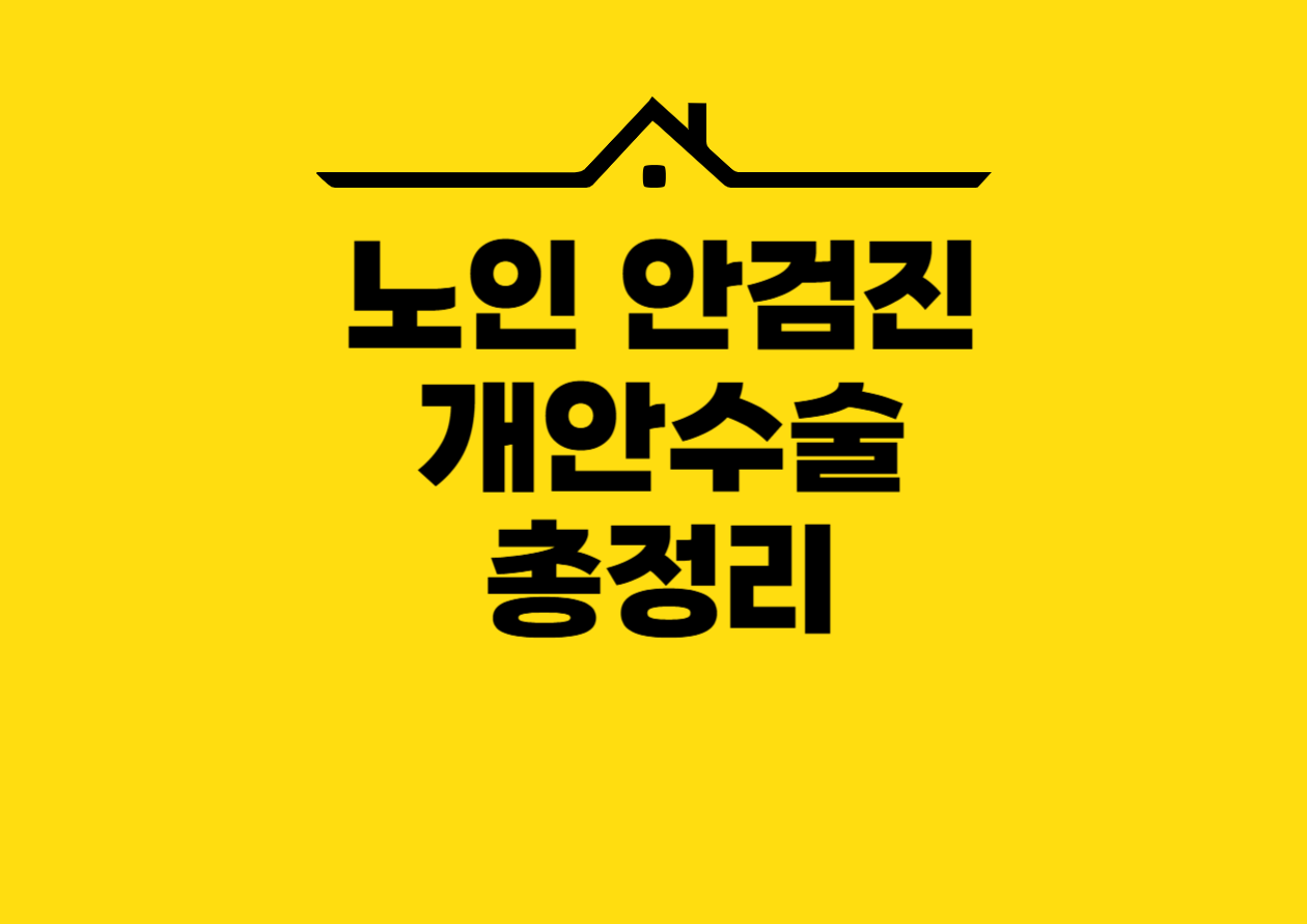 노인 안검진 개안수술 총정리