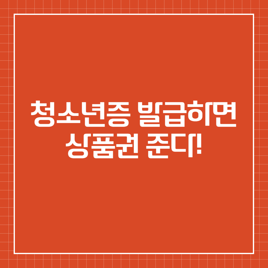 청소년증 발급하면 상품권 준다!