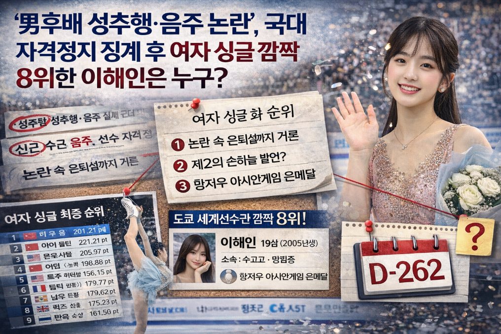 이해인 성추행 논란 후 밀라노 동계올림픽 피겨 여자 싱글 8위, 무슨 일이?