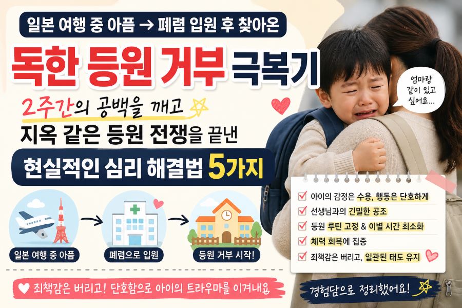 여행 후 아이의 등원 거부와 분리 불안을 해결하는 5가지 실전 대응법