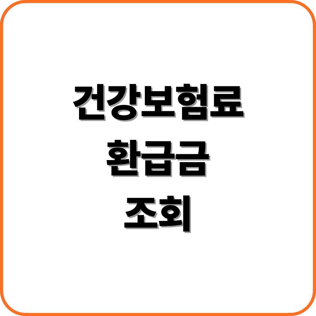 건강보험료 환급금 조회