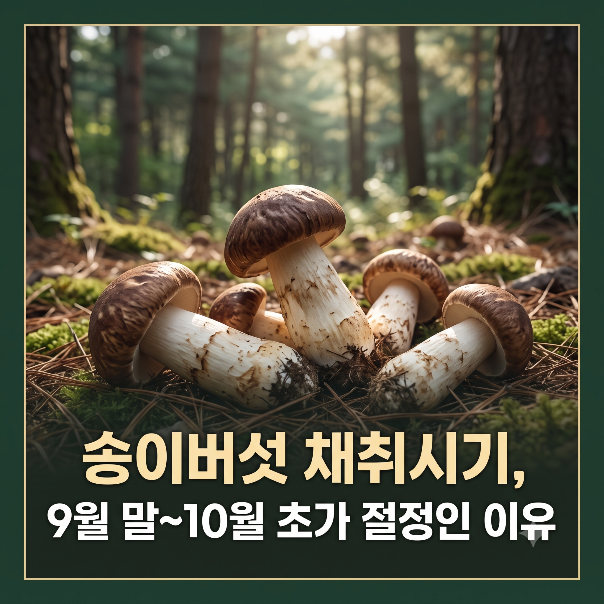송이버섯 채취시기 총정리: 9월 말~10월 초가 절정인 이유와 등급별 가격 기준