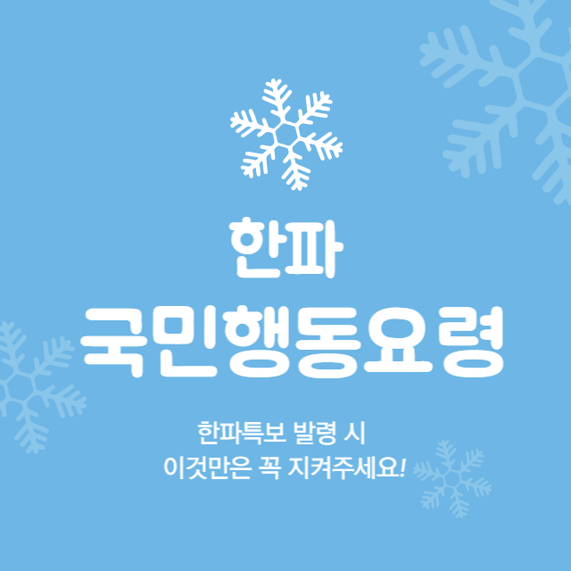 한파 국민행동요령 대표이미지
