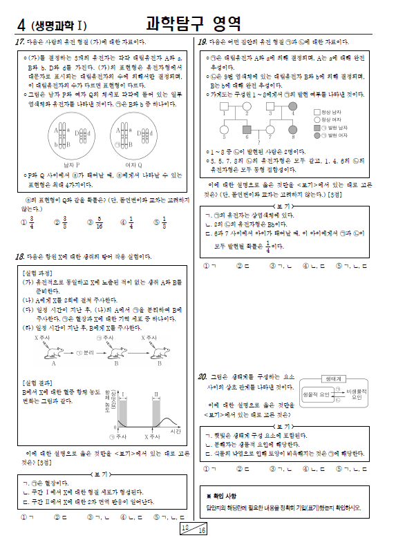 2021-11월-고2-모의고사-생명과학 1-기출문제-다운