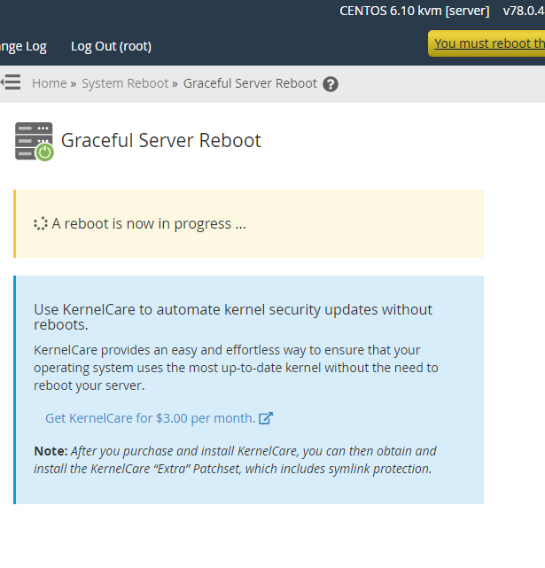해외호스팅 블루호스트 VPS에서 커널 업데이트하는 방법