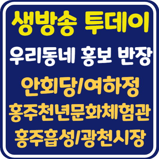 생방송 투데이 홍성 안회당 여하정 홍주천년문화체험관 홍주읍성 광천전통시장 정보 안내 : 우리동네홍보반장
