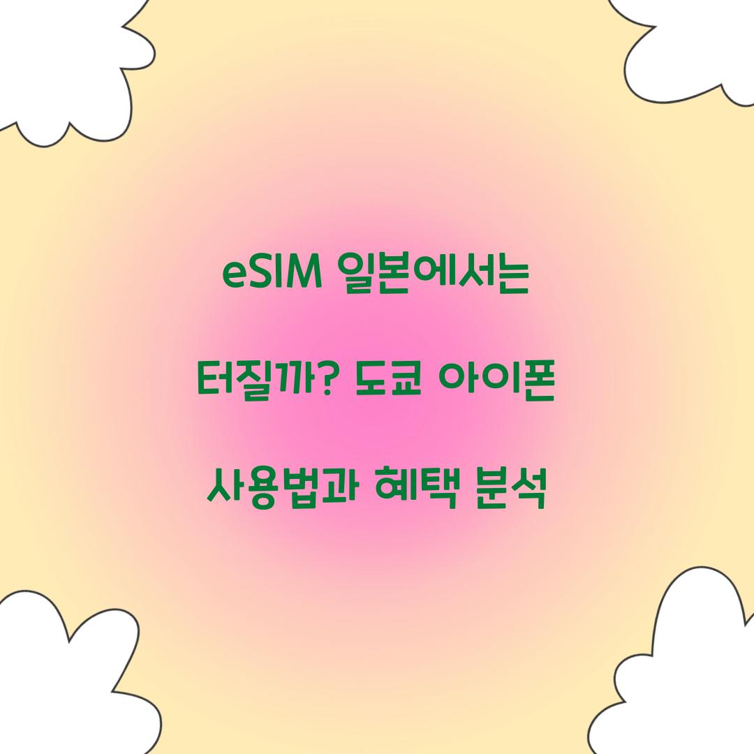 eSIM 일본에서는 터질까